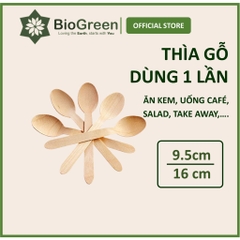 100 Thìa muỗng gỗ dùng 1 lần ăn kem, cafe, salad,...