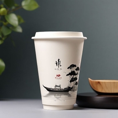 Ly Giấy Màu Trắng In Logo 6.5oz - 16oz