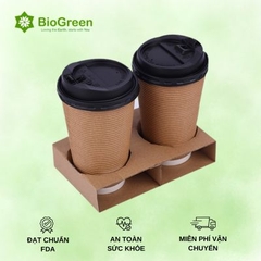 100 Khay giấy đựng ly mang đi, khay đựng Ly Cafe Takeaway, khay giấy đựng ly, tiện lợi, thẩm mỹ, thân thiện môi trường
