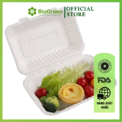 50 cái/ túi Hộp Bã Mía 1 Ngăn 600ml Biogreen