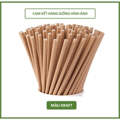 250 ống hút giấy màu nâu kraft uống cafe phi 6 Biogreen 3 lớp