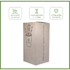 250 ống hút giấy màu nâu kraft uống cafe phi 6 Biogreen 3 lớp