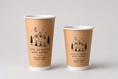 Ly Giấy Kraft In Logo 9oz - 16oz
