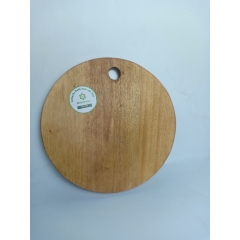 Thớt gỗ xà cừ tròn 25cm móc treo khoét lỗ tròn