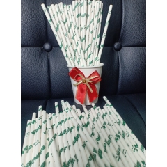 50 Ống Hút Giấy Phi 6 party nhiều màu ống cafe, sinh tố, màu GIáng Sinh Noel, Lễ, Tết