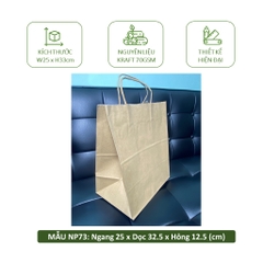 Set 10 Túi nâu/ trắng glassine dl 58gsm có quai tròn, giấy kraft cao cấp