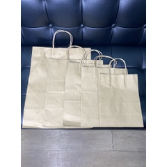 Set 10 Túi nâu/ trắng glassine dl 58gsm có quai tròn, giấy kraft cao cấp