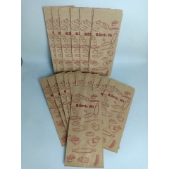 Set 50 túi giấy thấm dầu bánh mì giấy nâu kraft cao cấp 24x10x4cm, túi bánh mỳ thấm dầu