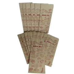 Set 50 túi giấy thấm dầu bánh mì giấy nâu kraft cao cấp 24x10x4cm, túi bánh mỳ thấm dầu