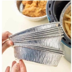Set 10 Khay Giấy Bạc/Khuôn Đĩa Nhôm 22cm Đựng Thức Ăn, Thực Phẩm Lót Nồi Chiên Không Dầu, Lò Nướng