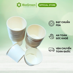 50 chén/ cốc giấy trắng 230gsm cao cấp 4.5oz - 130ml chén giấy đựng kem dùng 1 lần