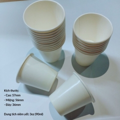 30 ly giấy trắng 230gsm cao cấp 3oz - 90ml ly cốc giấy văn phòng chịu nhiệt dùng 1 lần