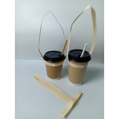 100 quai xách ly giấy, quai ly lá cây túi chữ T đựng cafe bằng giấy kraft cao cấp, lá cây dẻo dai