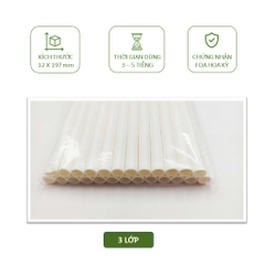 50 ống hút giấy phi 10, phi 12 uống trà sữa trân châu, sinh tố