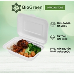 50 hộp bã mía 1 ngăn 600ml, 2 ngăn 950ml, 3 ngăn 1000ml hộp bento đựng thức ăn mang đi