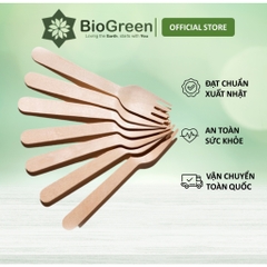 100 nĩa gỗ 16cm xuất khẩu Nhật dùng 1 lần ăn salad, bánh kem, trái cây, take away