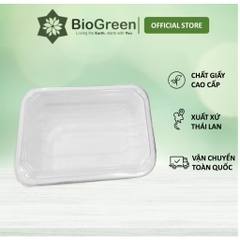25 hộp FEST giấy bento 1 ngăn nắp nhựa 600ml