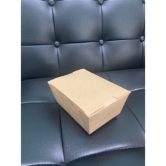 50 Hộp giấy kraft đựng thức ăn, gói quần áo nắp vuông gài kín 750ml, 1000ml, 1500ml