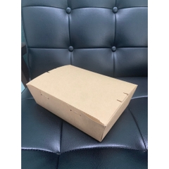 50 Hộp giấy kraft đựng thức ăn, gói quần áo nắp vuông gài kín 750ml, 1000ml, 1500ml