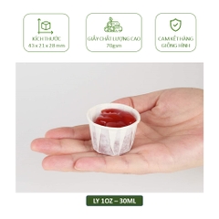 Ly giấy, chén đựng sốt (sauce) 1oz - 30ml, 2oz - 60ml, giấy cao cấp 70gsm (10-50 cái)