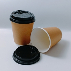50 ly giấy kraft có nắp,2 lớp 1PE 260ml - 9oz, 360ml - 12oz, 500ml - 16oz chịu nhiệt dùng 1 lần