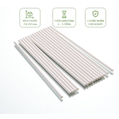 100 ống hút giấy 3 lớp phi 7x197mm,bọc màng,không bọc màng,màu trắng,nâu kraft, Giáng Sinh Noel