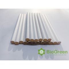 100 ống hút giấy 3 lớp phi 6 x 197mm, bọc màng, không bọc màng, màu trắng,nâu kraft,party Giáng Sinh