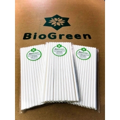 100 ống hút giấy 3 lớp phi 6 x 197mm, bọc màng, không bọc màng, màu trắng,nâu kraft,party Giáng Sinh