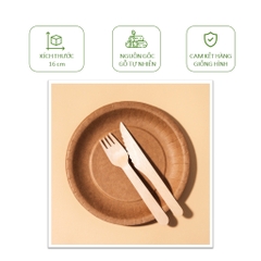 100 thìa muỗng/ nĩa/ dao gỗ xuất khẩu Nhật dùng 1 lần dài 16cm/ 11cm dùng ăn kem, bánh kem, cafe