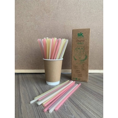 100 Ống hút gạo phi 6 x 200mm nhiều màu sắt dùng cho nhà hàng cà phê