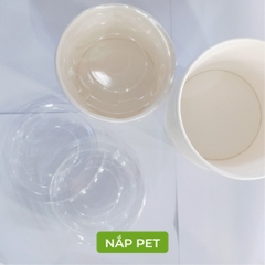 50 tô giấy trắng (260gsm) 12oz - 360ml, 16oz -450ml, 32oz-946ML dùng một lần có nắp, đựng kem, cháo
