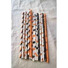 100 ống hút giấy 3 lớp phi 6 x 197mm, họa tiết, party, Noel, nhiều màu, theo mùa