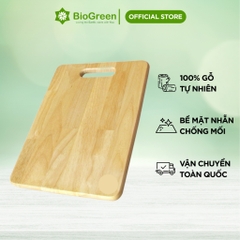 Thớt gỗ cao su hình chữ nhật 23x35x2cm