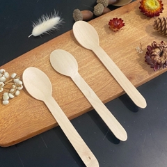 100 thìa muỗng/ nĩa/ dao gỗ xuất khẩu Nhật dùng 1 lần dài 16cm/ 11cm dùng ăn kem, bánh kem, cafe
