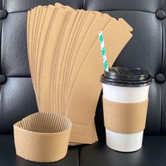 Set 50 Tay Quai Ly Giấy chống nóng cà phê dùng 1 lần - ly 10oz, 120z, 16oz, 18oz