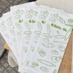 Set 50 túi giấy thấm dầu bánh mì giấy nâu kraft cao cấp 24x10x4cm, túi bánh mỳ thấm dầu