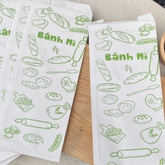 Set 50 túi giấy thấm dầu bánh mì giấy nâu kraft cao cấp 24x10x4cm, túi bánh mỳ thấm dầu