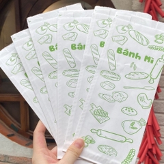 Set 50 túi giấy thấm dầu bánh mì giấy nâu kraft cao cấp 24x10x4cm, túi bánh mỳ thấm dầu