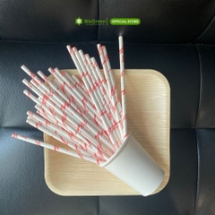 100 ống hút giấy 3 lớp phi 6 x 197mm, họa tiết, party, Noel, nhiều màu, theo mùa