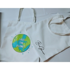 Túi tote canvas 33x38cm, màu trắng ngà tự nhiên, thân thiện môi trường