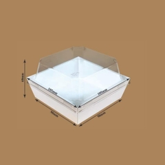 SET 10 Hộp Giấy Kraft/ Trắng Đựng Bánh Chữ Nhật nắp nhựa trong đựng bông lan trứng muối 205x150mm