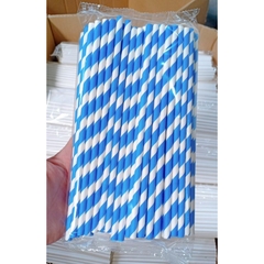 100 ống hút giấy 3 lớp phi 6 x 197mm, họa tiết, party, Noel, nhiều màu, theo mùa