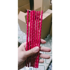 100 ống hút giấy 3 lớp phi 6 x 197mm, họa tiết, party, Noel, nhiều màu, theo mùa