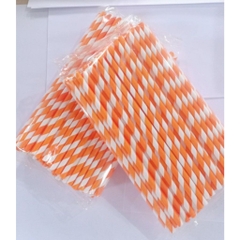 100 ống hút giấy 3 lớp phi 6 x 197mm, bọc màng, không bọc màng, màu trắng,nâu kraft,party Giáng Sinh