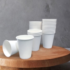 50 ly giấy trắng có nắp chịu nhiệt dùng 1 lần 9oz -270ml- Sản phẩm độc đáo tiện lợi