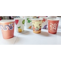 Thùng 300 Ly/cốc giấy 230gsm cao cấp 195ml - 6.5oz màu trắng,nâu kraft, ly giấy văn phòng chịu nhiệt