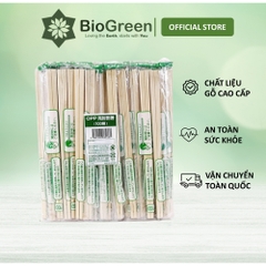100 đôi đũa gỗ tách, đũa tre đầu vắt dùng 1 lần bọc opp(nilon) không tăm, có tăm, không bọc đũa trần