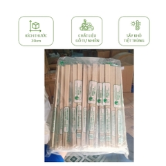 100 đôi đũa gỗ tách, đũa tre đầu vắt dùng 1 lần bọc opp(nilon) không tăm, có tăm, không bọc đũa trần