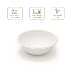 10 chén/ tô bã mía 350ml/500ml phân hủy tự nhiên, chất liệu bã mía tự nhiên