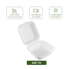 50 cái/ túi Hộp Bã Mía 1 Ngăn 600ml Biogreen